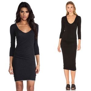 James Perse Los Angeles ribbed v neck dress